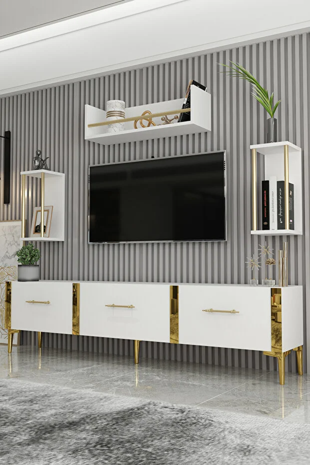 LAURA TV ÜNİTESİ BEYAZ GOLD LAURA TV ÜNİTESİ BEYAZ GOLD